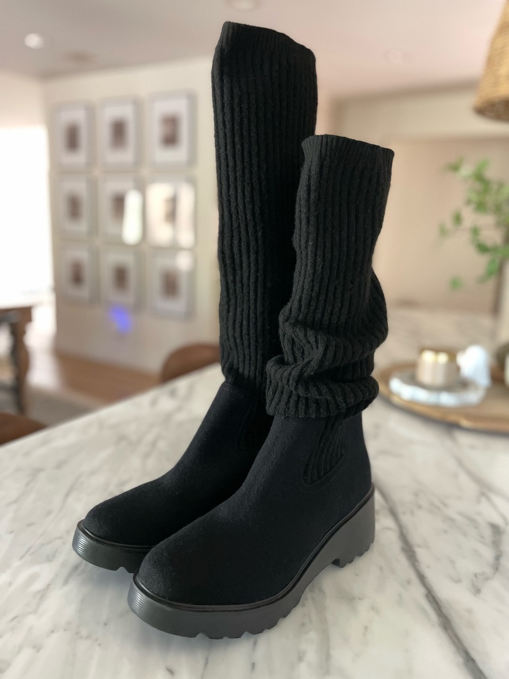 Vivaia Eduarda Boots Knee High Wool Black Size 10.5
